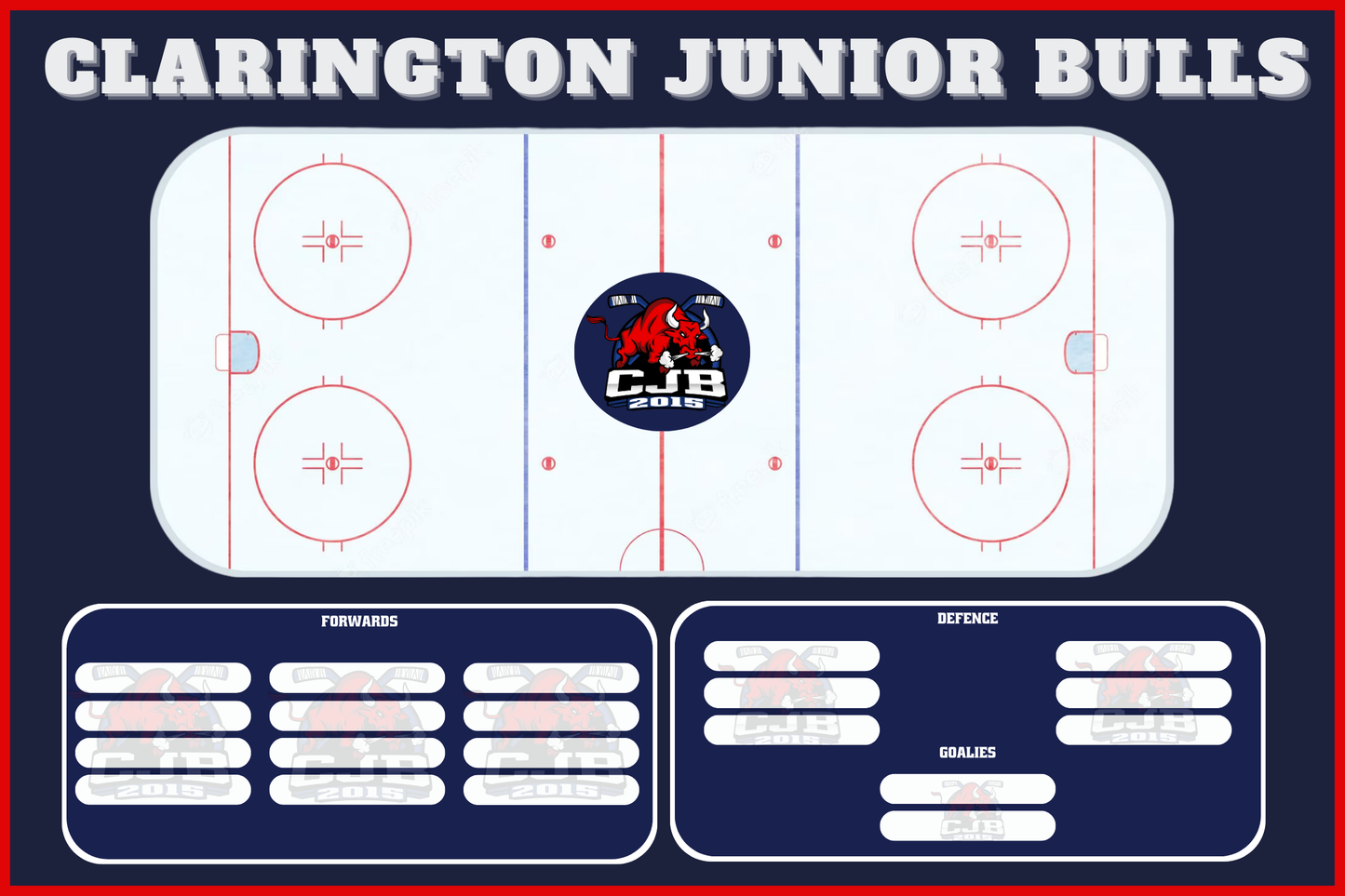 36x48 Hockey Dry Erase Board