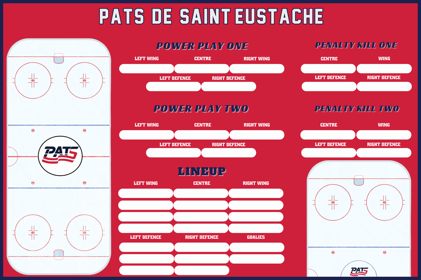 36x48 Hockey Dry Erase Board
