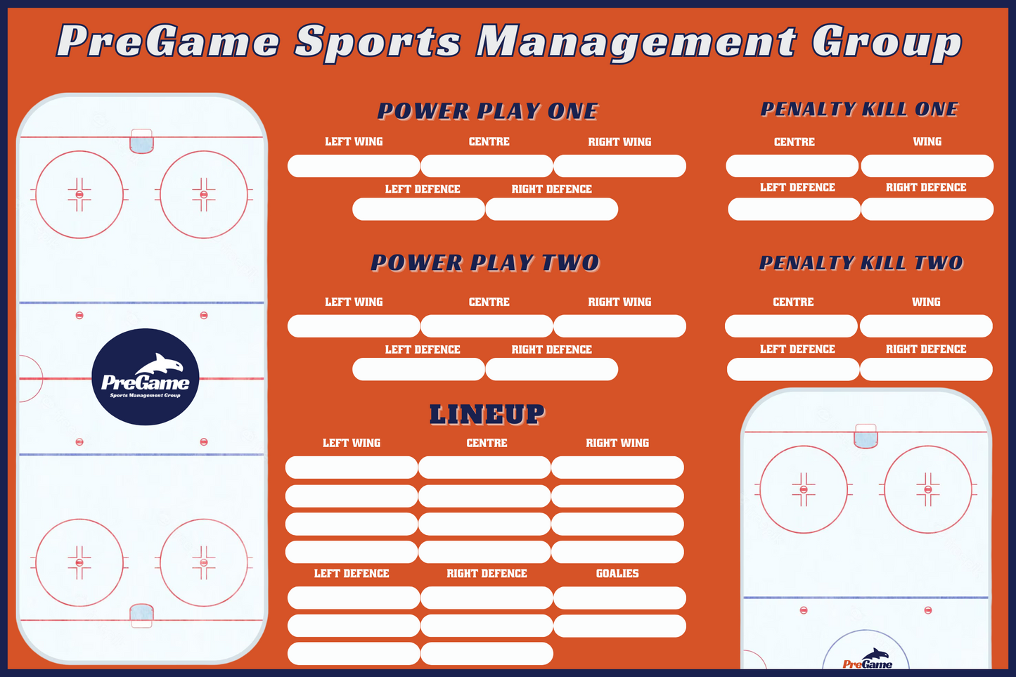 16x24 Hockey Dry Erase Board