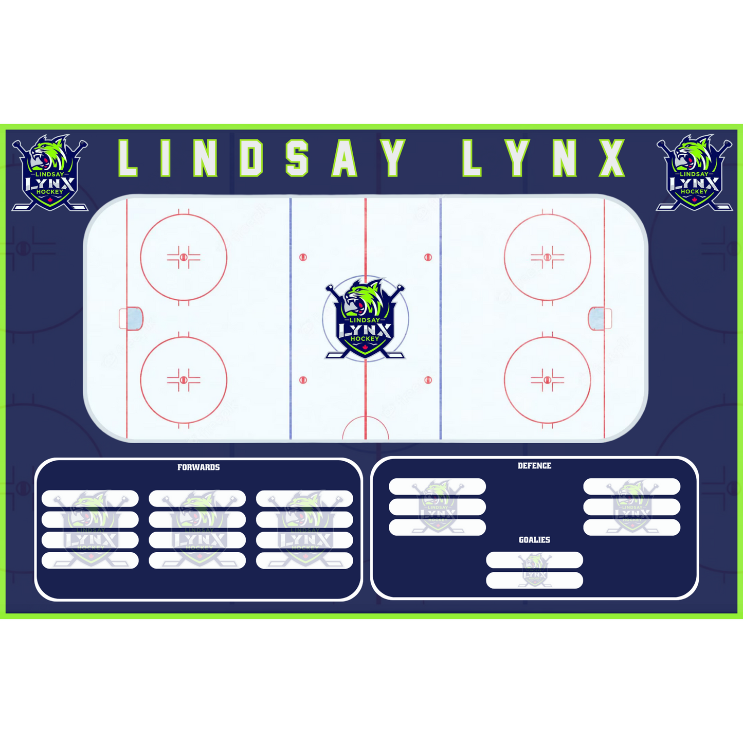 36x48 Hockey Dry Erase Board