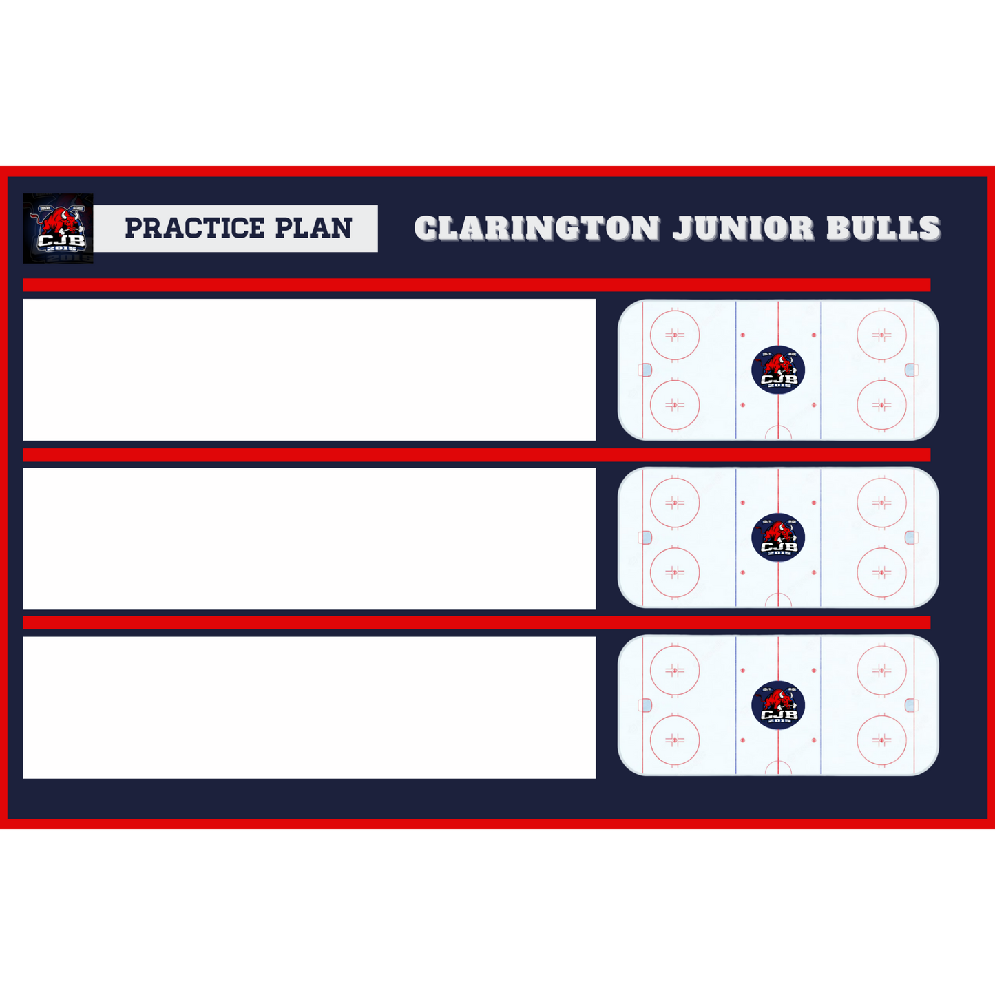 11x17 Hockey Dry Erase Board